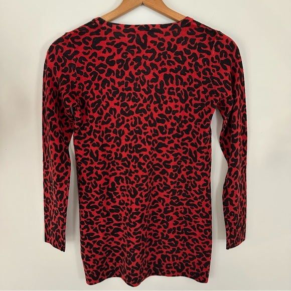 Gerard Darel Red Leopard Print Wool Sweater - Picture 8 of 12